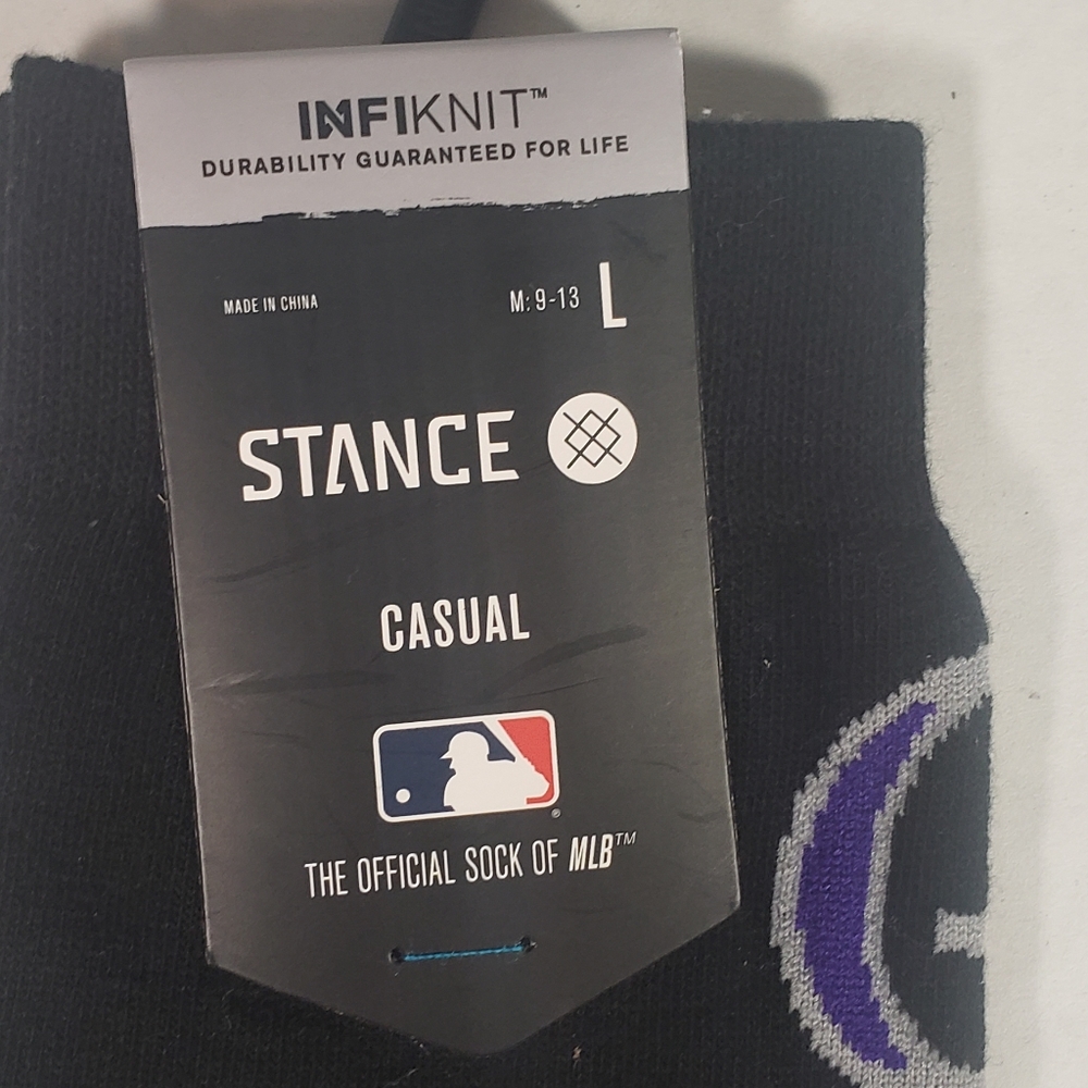 NWT Men's Colorado Rockies Color Stance Socks - Picture 2 of 7